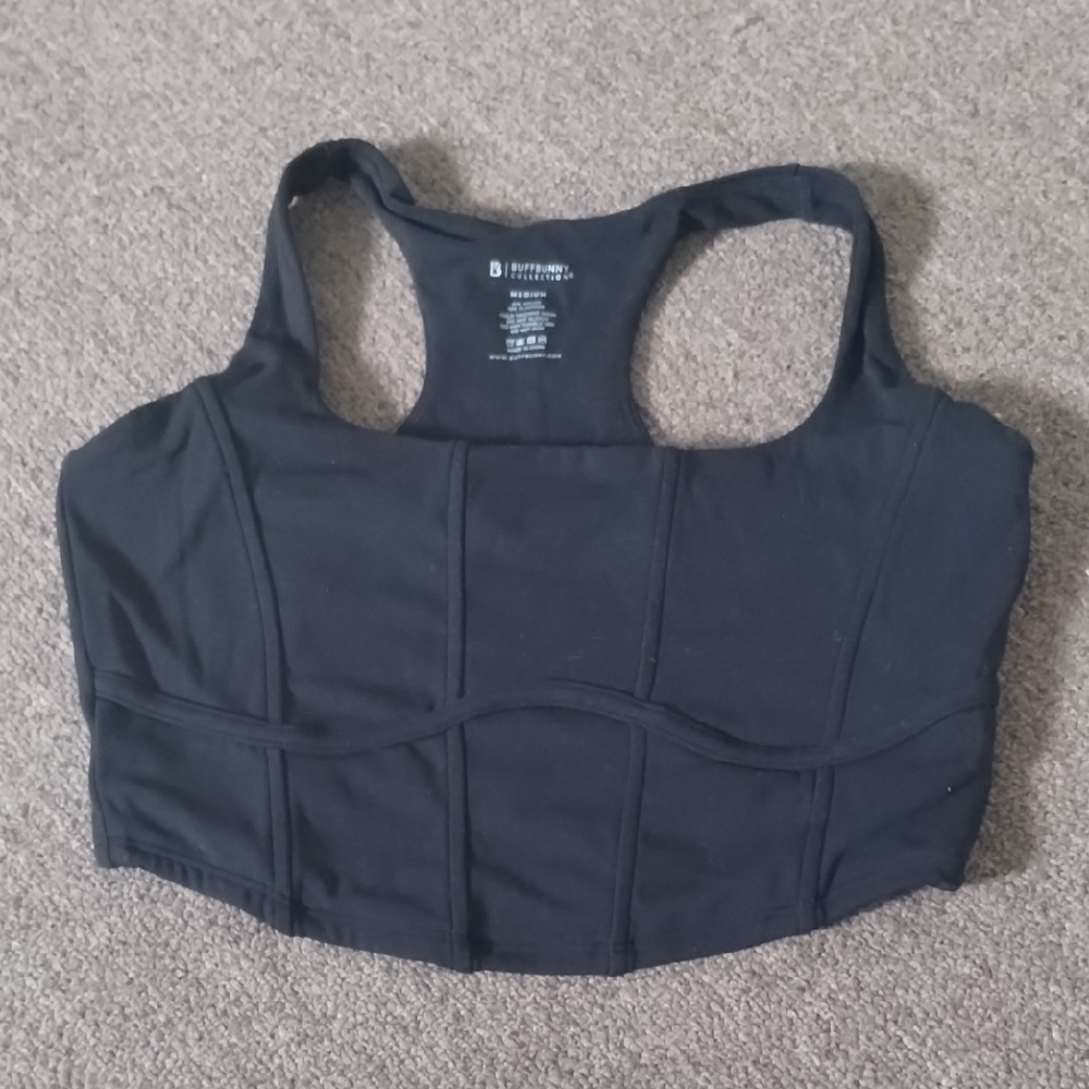 Buff Bunny Corset Crop Top - Black